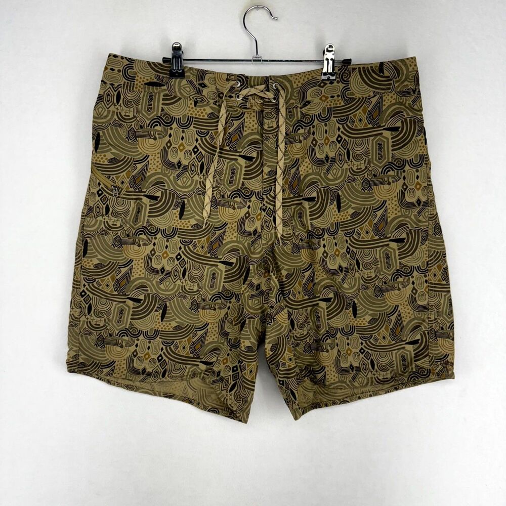 Patagonia Mens Swim Boardshorts Green Brown Size 38